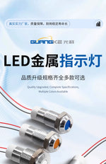 6mm 8mm 10mm Stainless Steel LED Indicator Light with Lead Wire, High Bright Green LED, IP67 Waterproof Metal Panel Signal Pilot Lamp