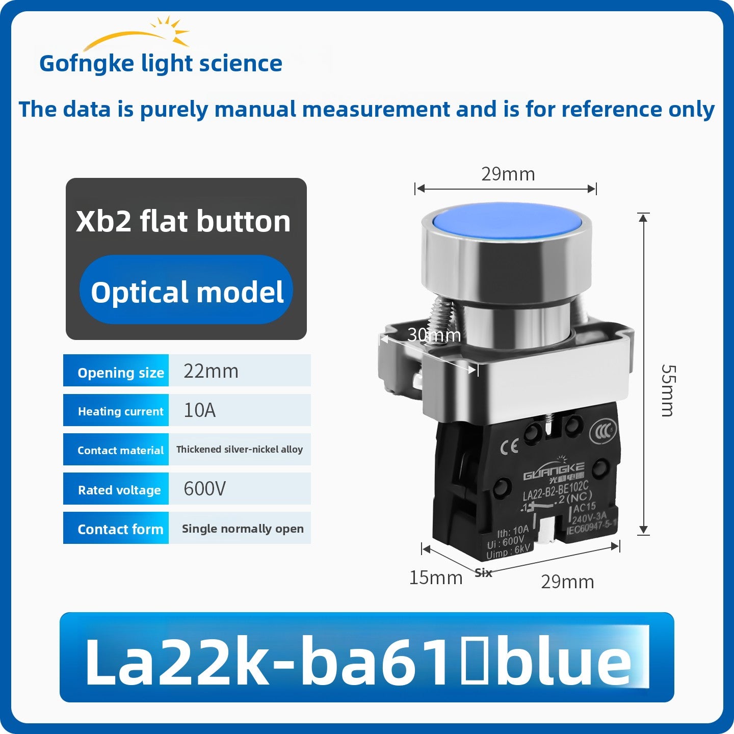 XB2 Series 22mm Push Button Switch, Self‑Reset Momentary / Knob Selector / Emergency Stop, BA31 (Green 1NO) / BA42 (Red 1NC) / BD21 (2‑Position Knob) / BS542 (Mushroom Head E‑Stop), IP65 Industrial Control Switch