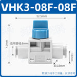 SMC Type VHK2-04F-04F 2‑Way 3‑Way Manual Pneumatic Valve, Push‑In Quick‑Connect Hand‑Operated Exhaust Valve