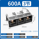 TC Series High Current Fixed Terminal Block, 60A/100A/150A/200A/300A/400A/600A, 600V, 3P/4P, Screw Crimp, Pure Copper Conductor, Industrial Power Distribution Wiring Block