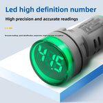 Digital indicator voltage LED mini signal light 22MM round 500V digital display, voltmeter indicator