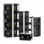 TC Series High Current Fixed Terminal Block, 60A/100A/150A/200A/300A/400A/600A, 600V, 3P/4P, Screw Crimp, Pure Copper Conductor, Industrial Power Distribution Wiring Block