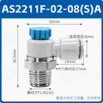 SMC Style AS1201F-M5-04A AS2201F-01-08SA Push-In Pneumatic Speed Control Throttle Valve, Jinye Pneumatic