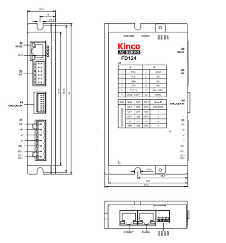 Buke FD124S-LA-000, FD124S-LB-000 low voltage servo driver S232 + RS485 communication