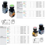 LA38-11BN 22mm Panel Mount Push Button Switch, Self Reset Momentary / Self Lock Latching Available, Illuminated LED Waterproof Start Stop Control Button for Industrial CNC Automation Equipment