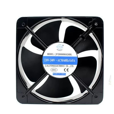 Axial Fan Exhaust Fan 200x200x60mm JF20060HA2HBL AC220V Square Cooling Fan for Cabinet Ventilation