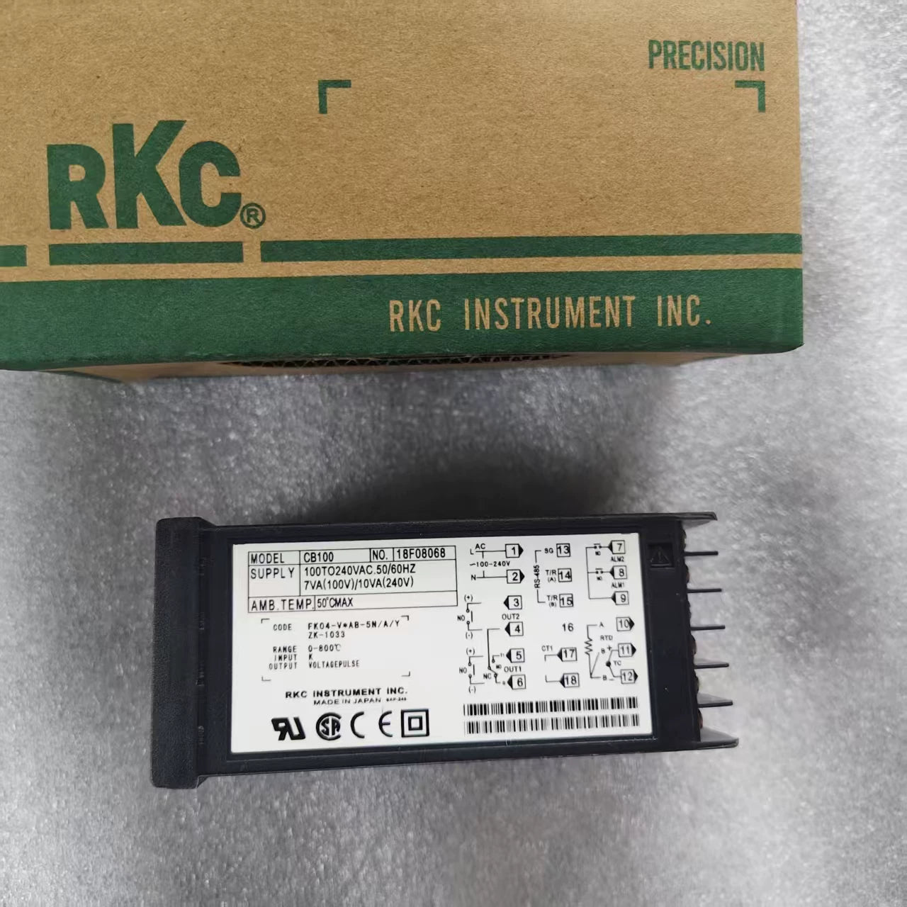 Original RKC CB100 FK02-MAN-NN/VAN-NN/A/Y Digital Temperature Controller, 1/16 DIN, PID Auto-Tuning, Relay/SSR Output, 85–264VAC, IP66 Front, Industrial Thermostat