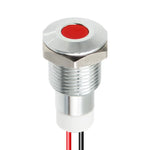 6mm 8mm 10mm Stainless Steel LED Indicator Light with Lead Wire, High Bright Green LED, IP67 Waterproof Metal Panel Signal Pilot Lamp