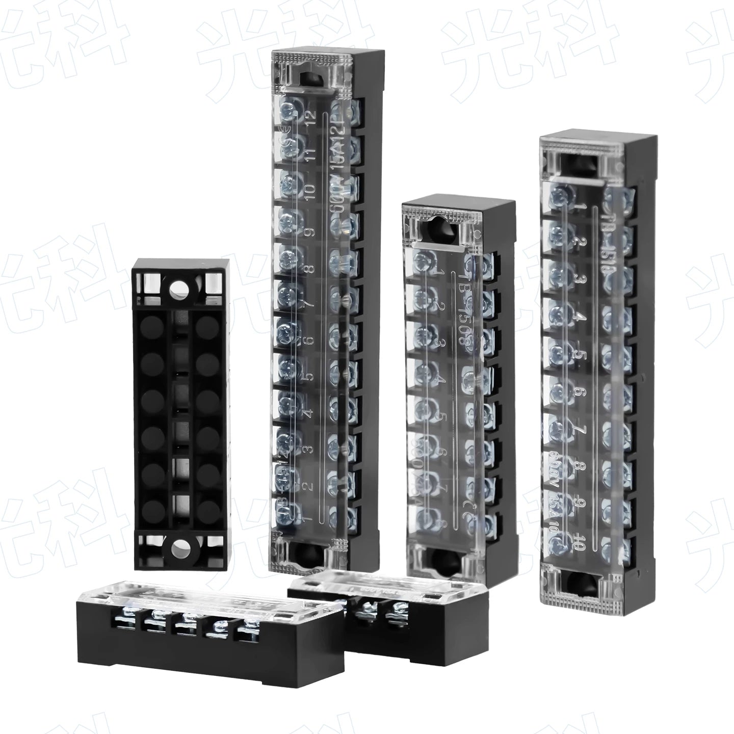 TB Series Fixed High Current Terminal Block, 15A 25A 45A Screw Wiring Terminal Strip, Fixed Base Power Distribution Terminal Board for Cabinet Power Wiring & Industrial Control