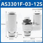 SMC Type J‑AS1301F‑M5‑06 Universal Pneumatic Speed Control Valve, M5×0.8 Male Thread to 6mm Push‑In Fitting, Meter‑Out Exhaust Throttle Valve, 360° Swivel Rotary Flow Controller for Compact Automation