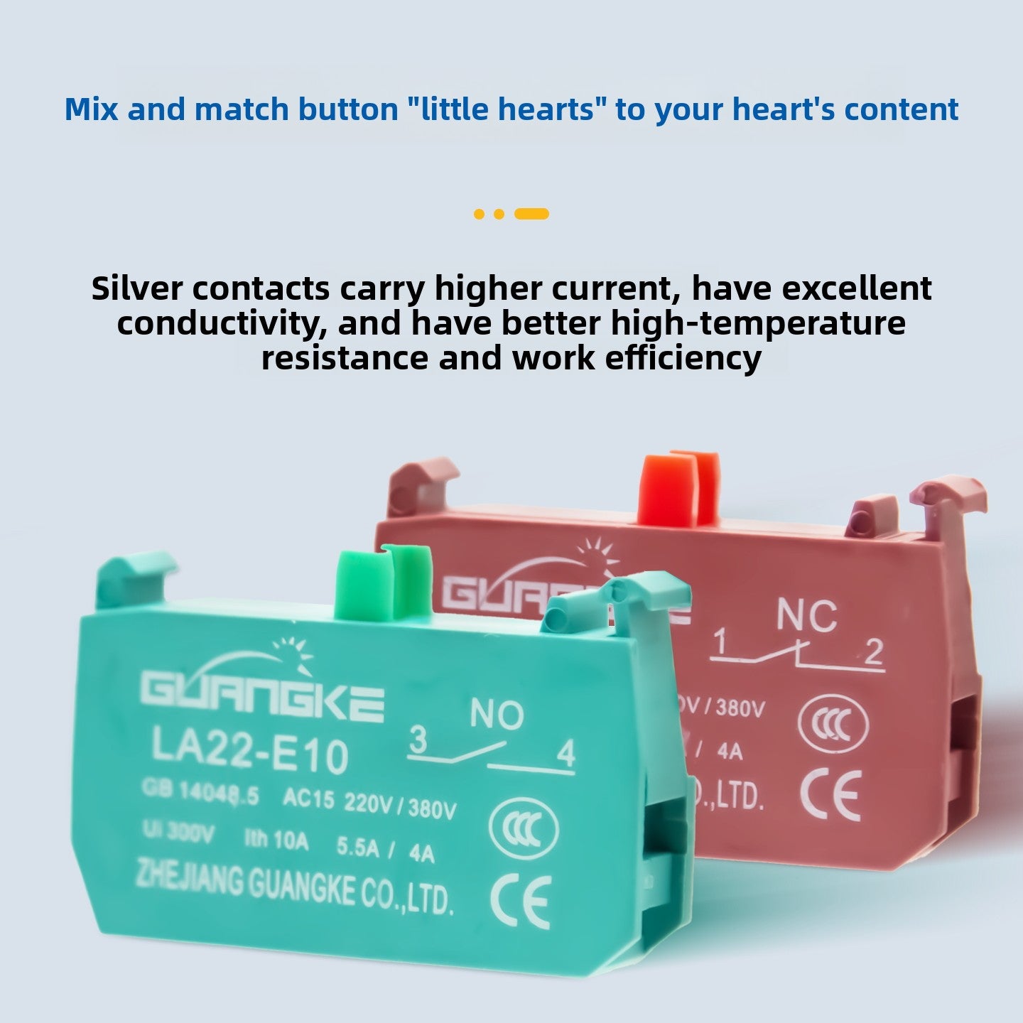 Guangke LA22E IP67 Waterproof Emergency Stop Button Switch, 22mm Mushroom Head, Self-Locking E-Stop, Red Safety Push Button, 10A 600V, Industrial Emergency Cut-Off for CNC, Machinery, Automation