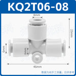 SMC Type KQ2T04-00 / KQ2T06-00 / KQ2T08-00 Equal Diameter T‑Type Pneumatic Fitting | One‑Touch Union Tee