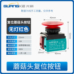 22mm Mushroom Head IP67 Waterproof Self‑Reset Push Button Switch, Red/Green Power Start/Stop Control