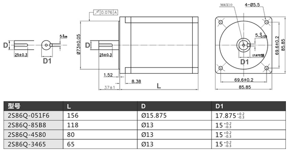 Kinco 2S86Q-051F6 two-phase stepper motor, brand new and original in stock, 18-month warranty