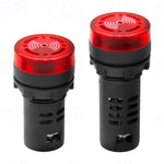 Original AD16-22SM LED Flash Alarm Warning Buzzer, 22mm Panel Mount, Intermittent Sound & Flashing Light, 24V/220V/380V AC/DC, IP65 Waterproof, Industrial Control Panel Fault Indicator