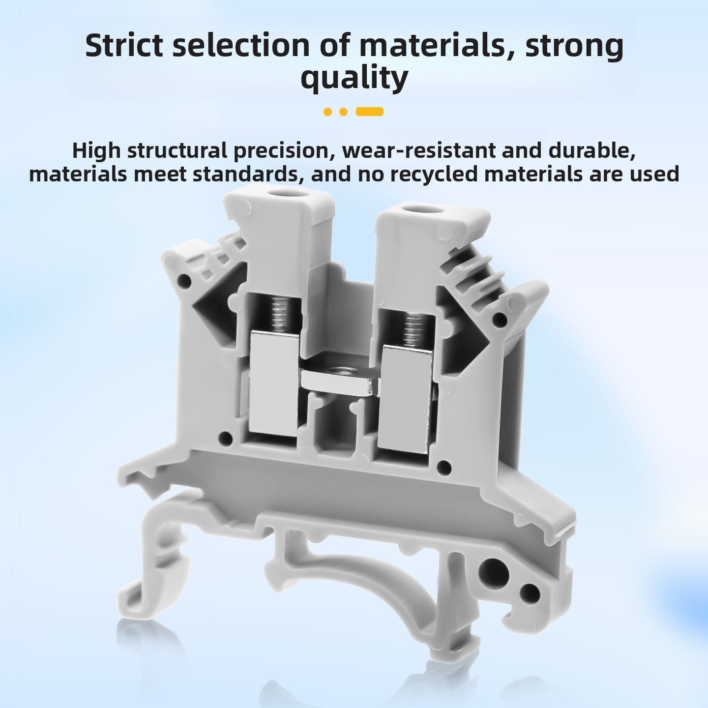TBR Series Combined Terminal Blocks, 10A/20A/30A/45A/60A, Non‑Sliding Continuous Pin, DIN‑Rail Mount Screw Terminal Block, Industrial Power Distribution & Control Panel Wiring Connector