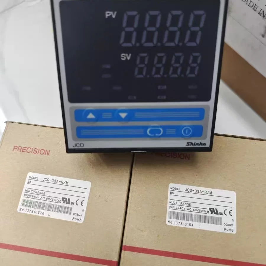 Original Shinko (Kamikato) JCS-33A-R/M/A/M/S/M & JCR-33A-S/M A2 Digital Temperature Controller, 48×48/48×96mm, PID Auto-Tuning, Relay/SSR/Current Output, Dual Alarm (A1+A2), 100–240VAC, IP66 Front