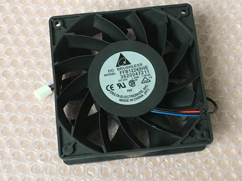 Delta FFB1224SHE-BR00 12038 24V 1.20A High Airflow Cooling Fan with Original Connector for Server Cabinet