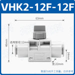 SMC Type VHK2-04F-04F 2‑Way 3‑Way Manual Pneumatic Valve, Push‑In Quick‑Connect Hand‑Operated Exhaust Valve