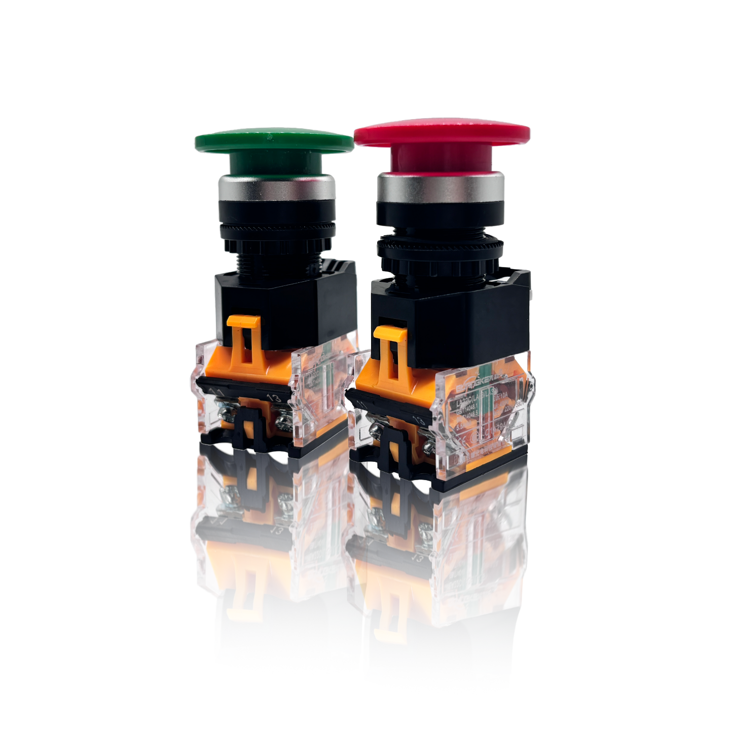 Original Guangke LA38-11M 22mm Mushroom Head Self‑Reset Push Button Switch, Momentary Jog Inching Start Stop Industrial Panel Control Switch