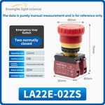 Guangke LA22E IP67 Waterproof Emergency Stop Button Switch, 22mm Mushroom Head, Self-Locking E-Stop, Red Safety Push Button, 10A 600V, Industrial Emergency Cut-Off for CNC, Machinery, Automation