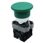 Original B2-BC31A 22mm Mushroom Head Self‑Reset Push Button | Red/Green Reset | Momentary Industrial Control Switch