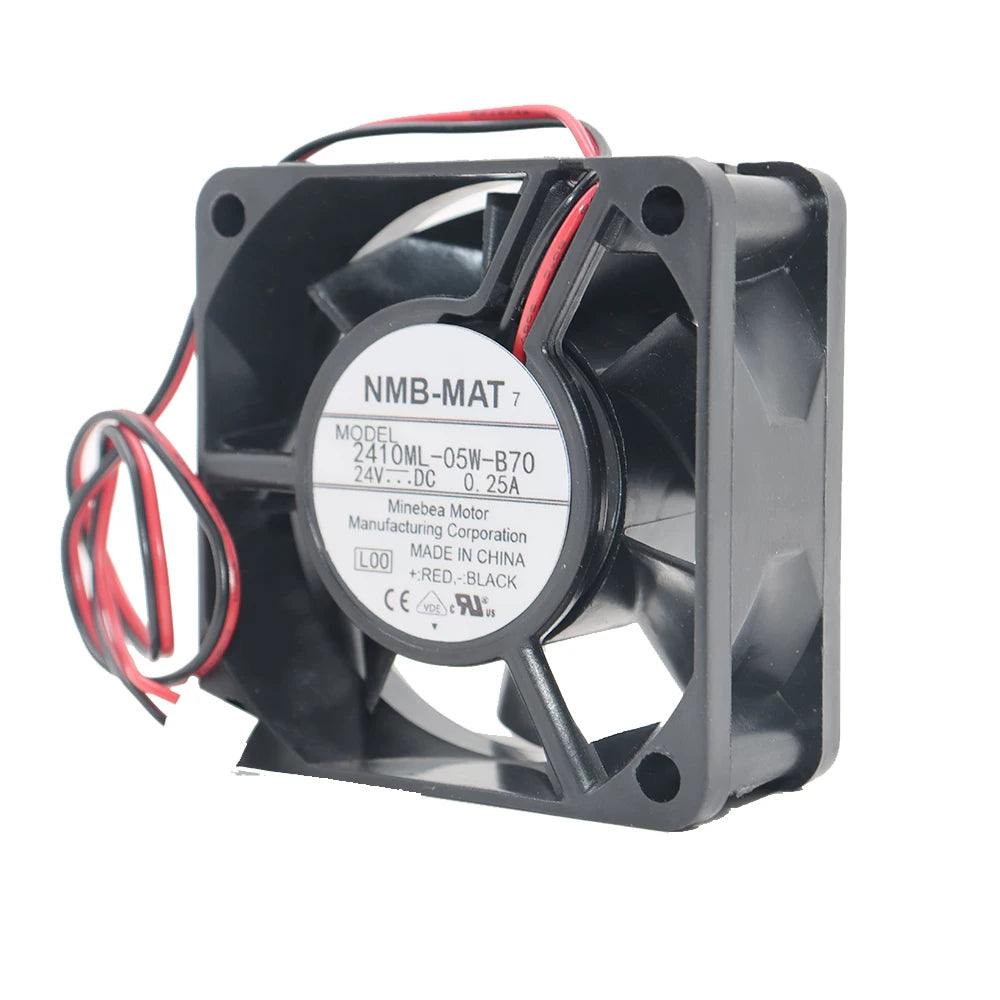 Original Schneider VFD Cooling Fan NMB 2410ML-05W-B70 24V 0.25A 60x60x25mm DC Axial Fan for Variable Frequency Drive Inverter Replacement