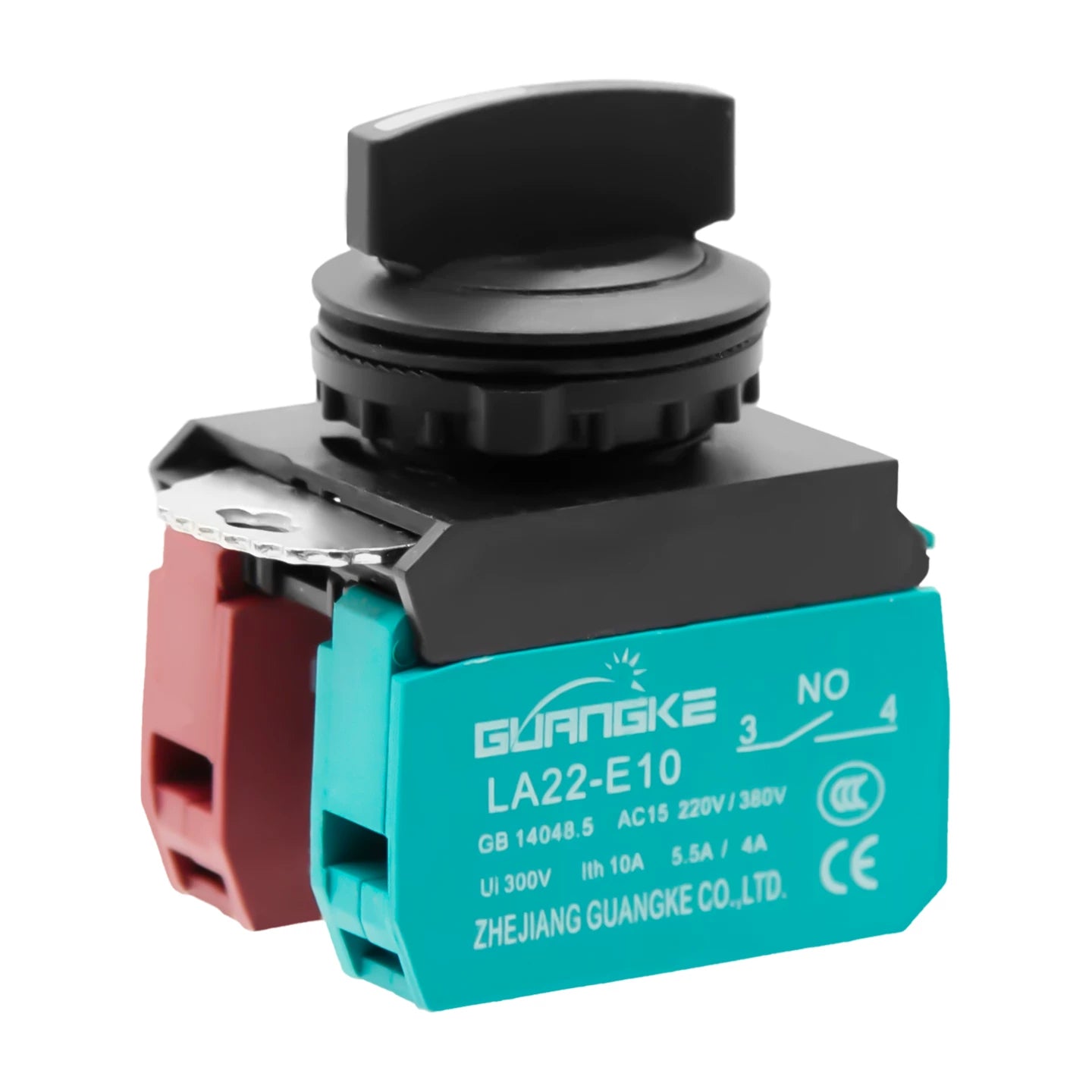 LA22E 22mm IP67 Rotary Switch | 2‑/3‑Position | Black Silver‑Contact Selector