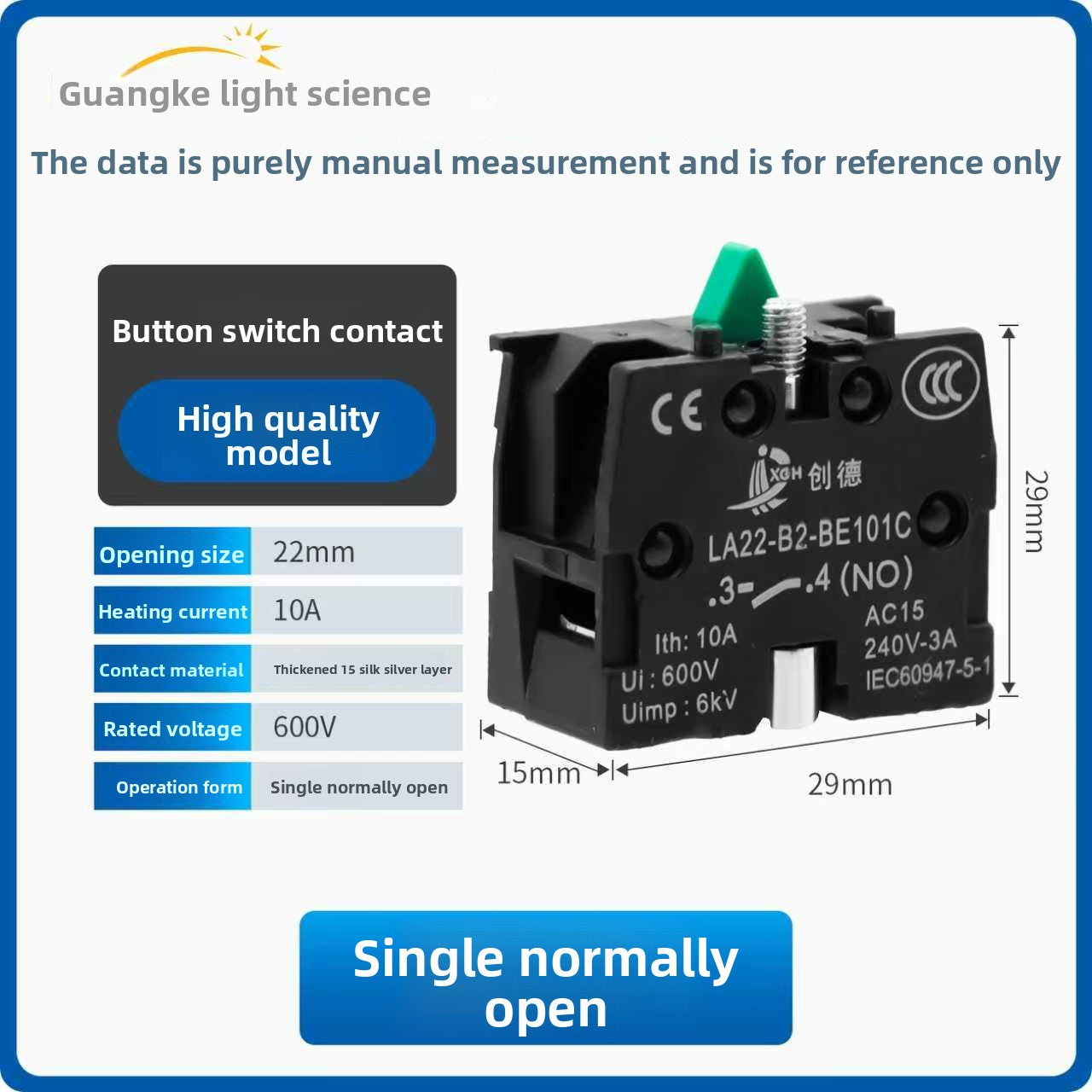 XB2 Series 22mm Push Button Switch, Self‑Reset Momentary / Knob Selector / Emergency Stop, BA31 (Green 1NO) / BA42 (Red 1NC) / BD21 (2‑Position Knob) / BS542 (Mushroom Head E‑Stop), IP65 Industrial Control Switch