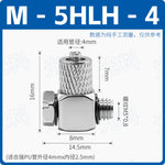 SMC Type M-5H-4 Straight & M-5HL-4 90° Elbow Mini Quick Screw Pneumatic Fittings, M5×0.8 Male Thread to 4mm Tube Barb, Micro Push‑In Connector for Air & Water Systems