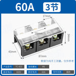 TC Series High Current Fixed Terminal Block, 60A/100A/150A/200A/300A/400A/600A, 600V, 3P/4P, Screw Crimp, Pure Copper Conductor, Industrial Power Distribution Wiring Block