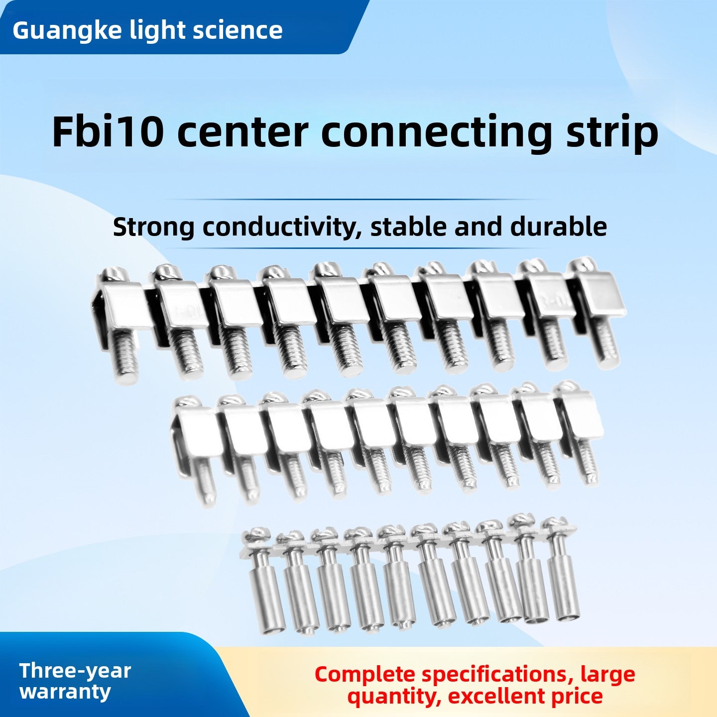 UK2.5B Terminal Block Connecting Strip FBI‑10‑6, Short Bridge for UK5N DIN Rail Terminals, 10‑Position Fixed Screw Bridge Jumper, 10 Pieces Per Pack