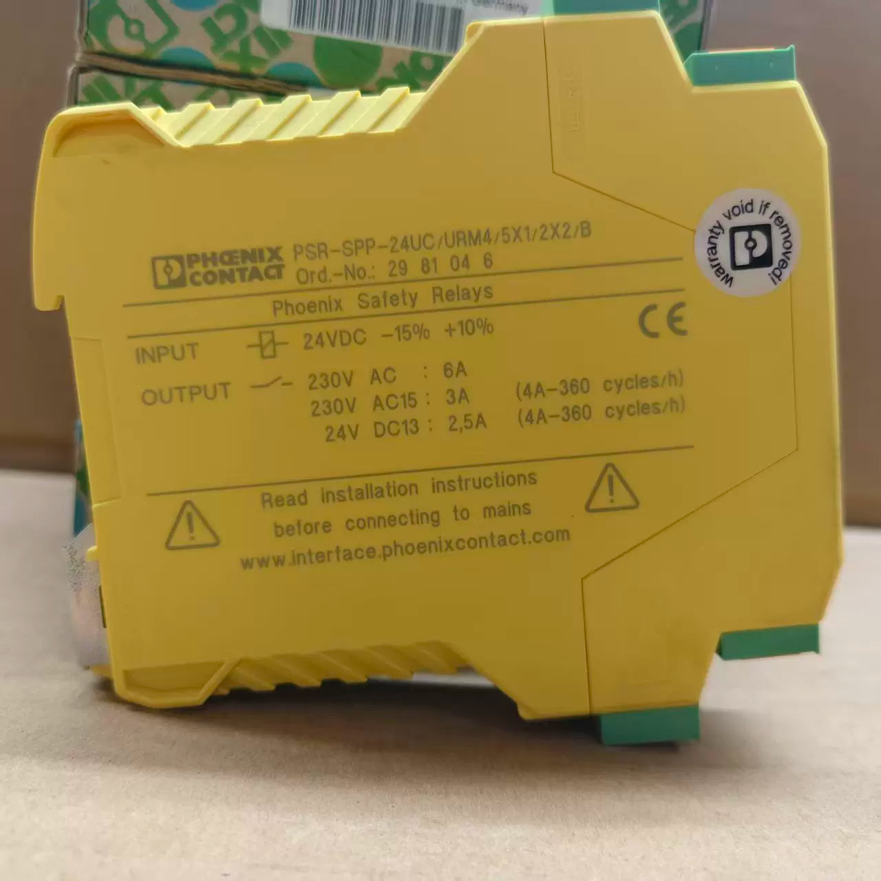 Genuine Phoenix Contact PSR-SCP/SCP-24UC-URM4/5X1/2X2/B Safety Relay (2981046/2963743/29810), 24V UC, 5NO+1NC, Force-Guided, Cat.4/PL e, DIN Rail, In Stock