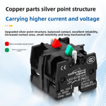 XB2 Series 22mm Push Button Switch, Self‑Reset Momentary / Knob Selector / Emergency Stop, BA31 (Green 1NO) / BA42 (Red 1NC) / BD21 (2‑Position Knob) / BS542 (Mushroom Head E‑Stop), IP65 Industrial Control Switch