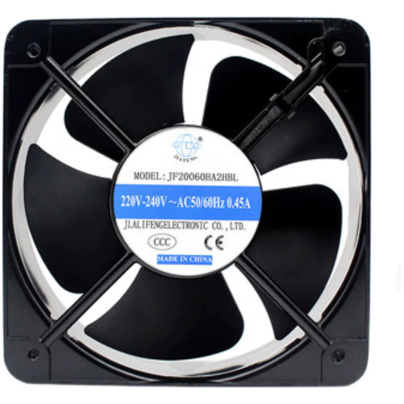 Axial Fan Exhaust Fan 200x200x60mm JF20060HA2HBL AC220V Square Cooling Fan for Cabinet Ventilation