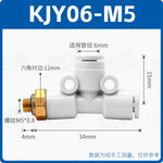 SMC Type Mini Tee Push‑In Pneumatic Fitting | KJT03‑00 KJT23‑M5 Thread‑to‑Quick Connector | Jinye Pneumatic