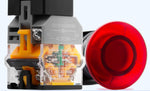 22MM with lamp mushroom head reset button switch red green start stop big head button mushroom head