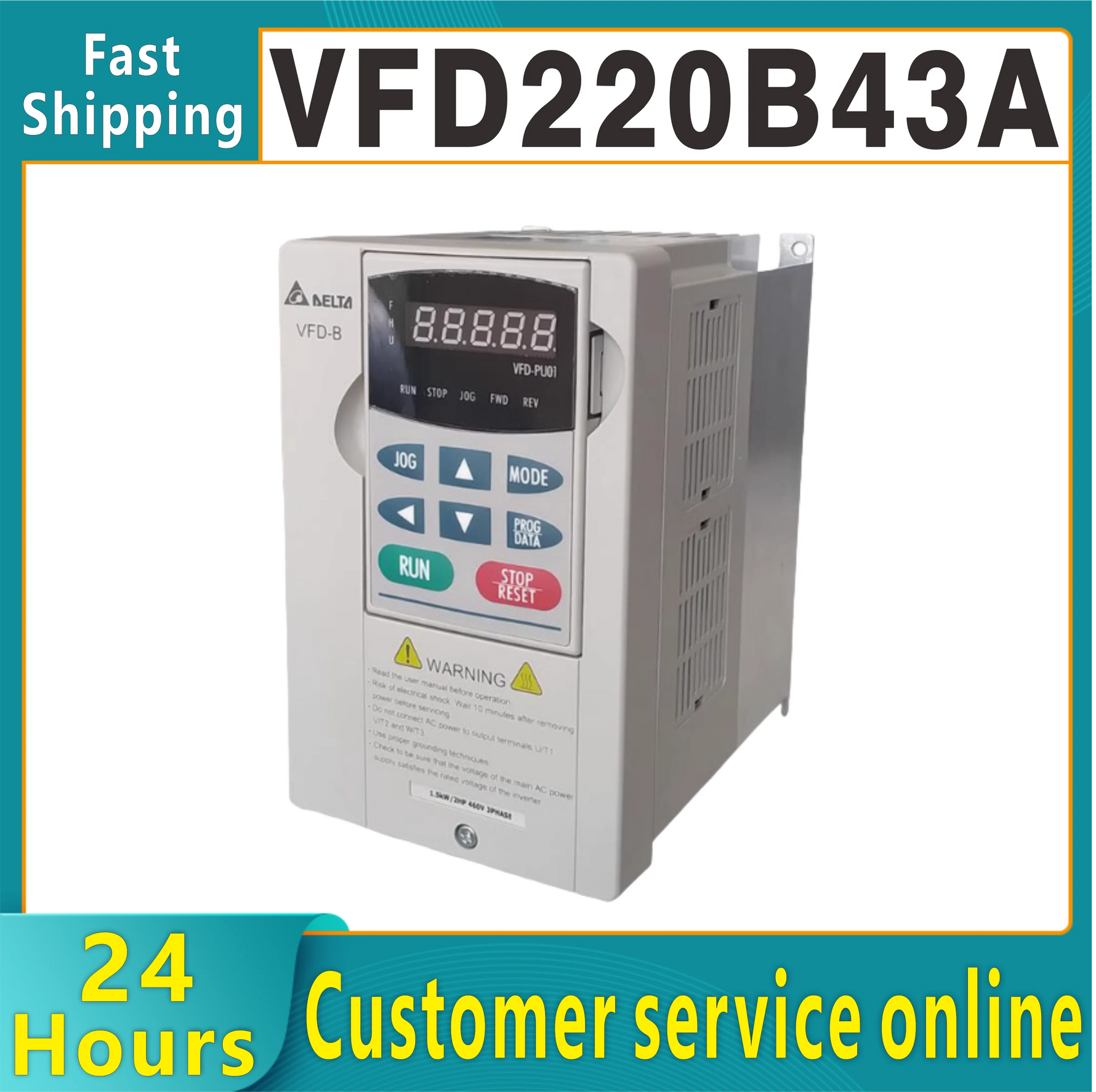 New original Delta inverter VFD220B43A three-phase 380V 22KW