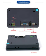 Huaqingjun 4.3" TFT LCD Touch Screen RS485/232/422 Communication DC10-30V HMI for PLC