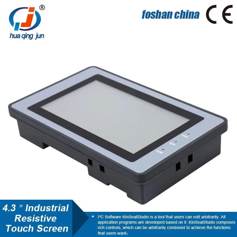 Huaqingjun 4.3" TFT LCD Touch Screen RS485/232/422 Communication DC10-30V HMI for PLC