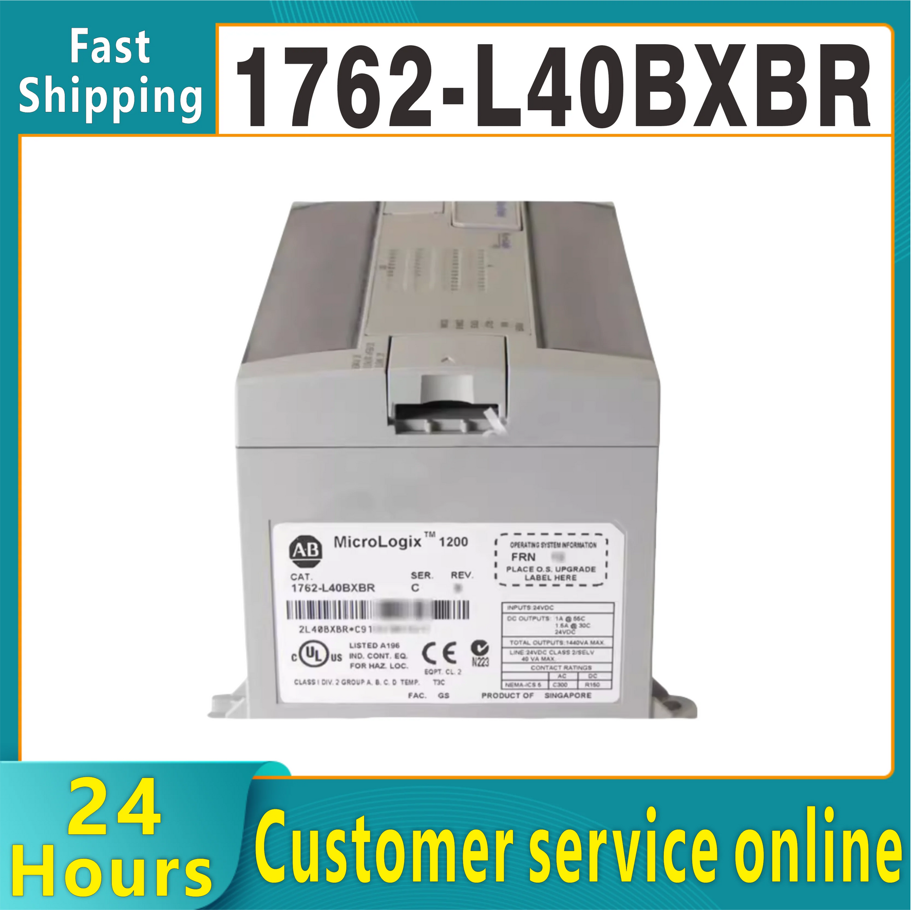 Original PLC industrial control module 1762-L40BXBR 1762L40BXBR PLC programmable controller