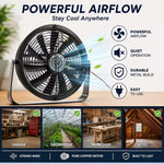 SLIDER High Velocity Metal Desk Floor Fan with Stepless Speed Controller, Heavy Duty Exhaust Cooling Fan for Garage Workshop