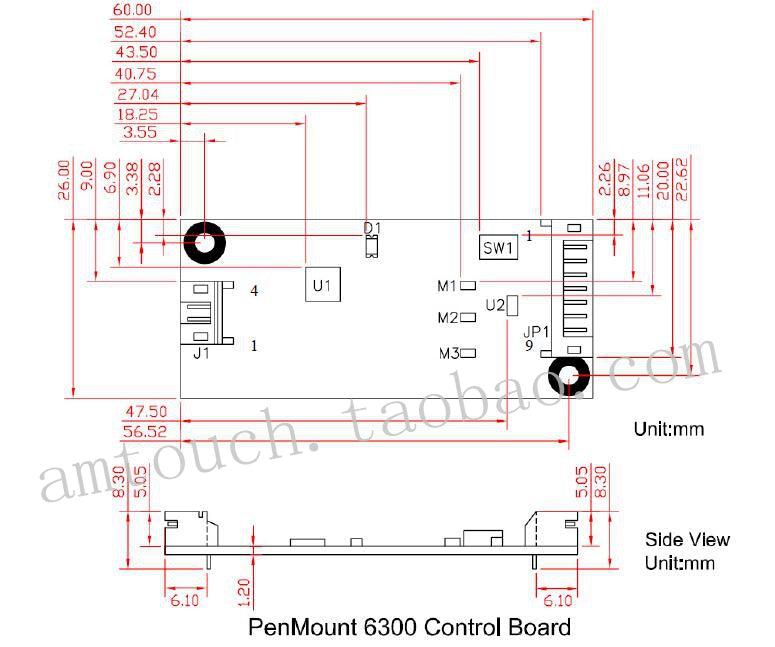 In stock! Brand new original PM6300 USB interface touch screen controller, 4,5,8-wire touch screen control