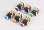 LA38-11BN 22mm Panel Mount Push Button Switch, Self Reset Momentary / Self Lock Latching Available, Illuminated LED Waterproof Start Stop Control Button for Industrial CNC Automation Equipment