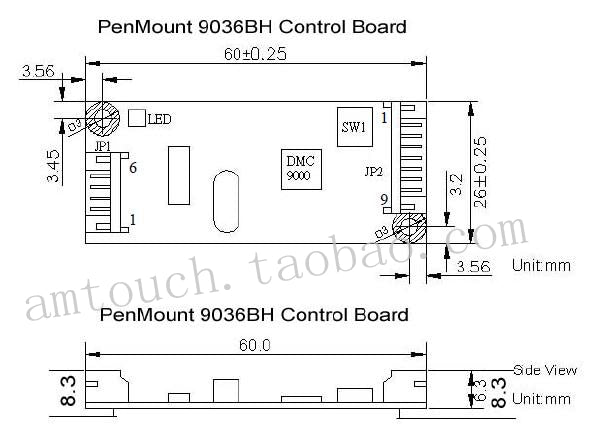 In stock! New original PM9036 RS-232 touchscreen controller, 4,5,8-wire touchscreen control