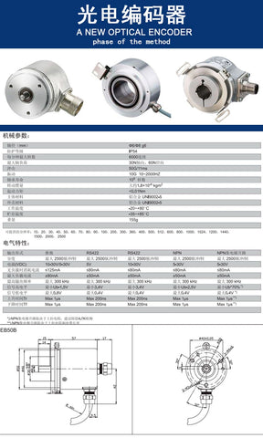 EB50B8-L6PR 2000 600 2500 1024 360 100 500 PR Rotary Encoder