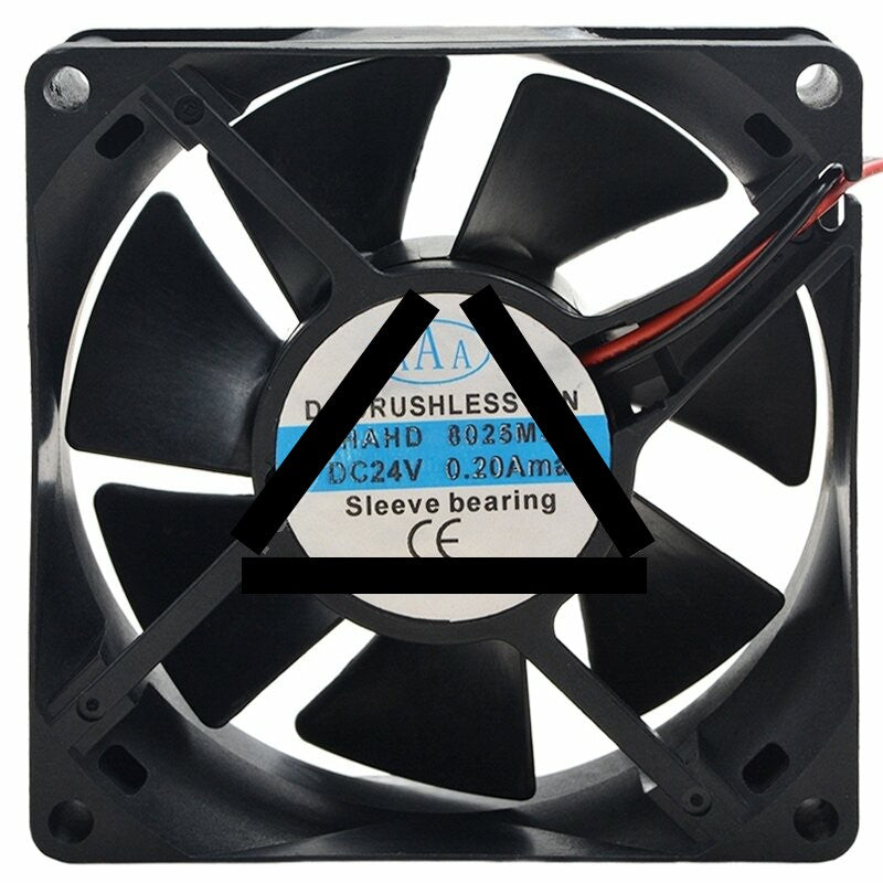 AAA HAHD-8025MS DC 24V 0.20A 2 Wires Sleeve Bearing Axial Cooling Fan