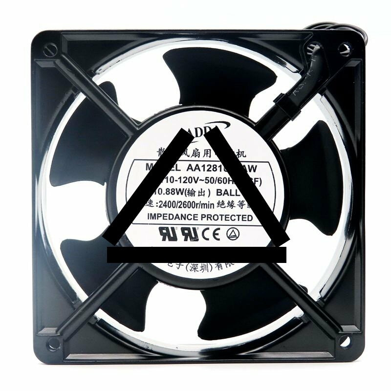 ADDA AA1281UB-AW AC 110-120V 10.88W 2 Wires Axial Cooling Fan