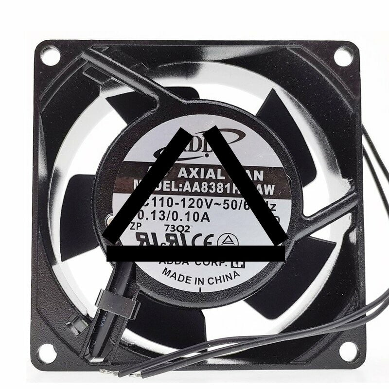 ADDA AA8381HB-AW AC 110V 0.13A / 120V 0.10A 2 Wires Axial Cooling Fan
