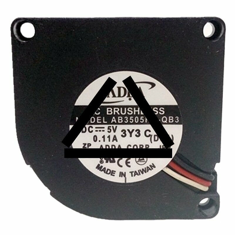 ADDA AB3505HB-QB3 DC 5V 0.11A 3 Wires Brushless Blower Cooling Fan